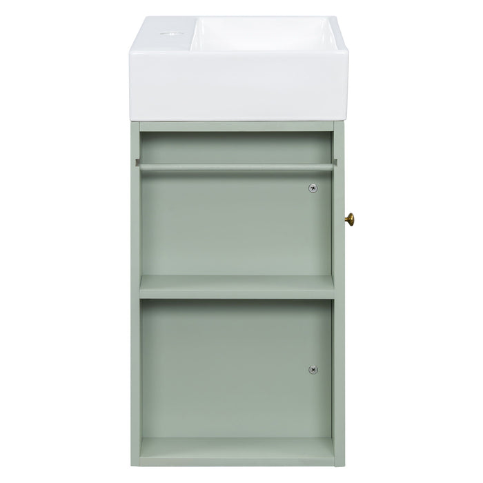 Modern Bathroom Vanity With Sink, Diamond Pattern Doors