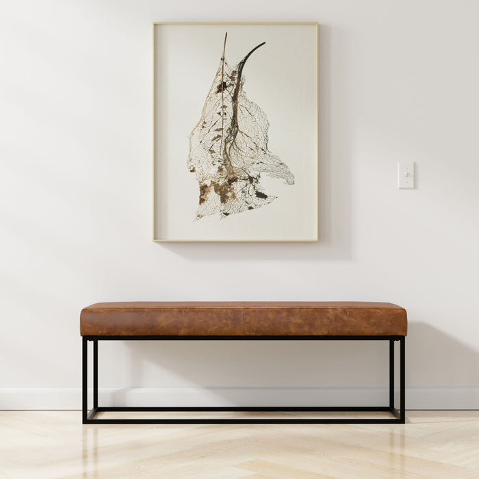 Candice - Ottoman Bench - Tan / Black