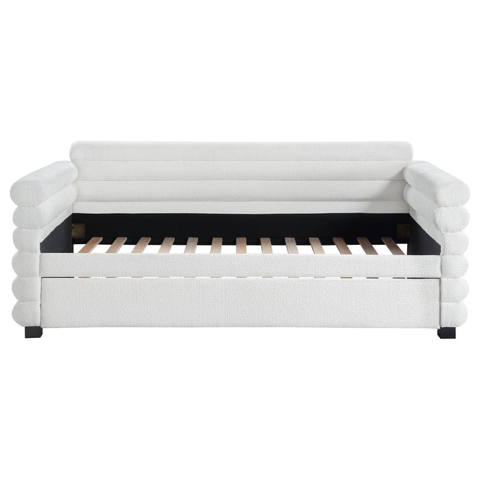 Fandango - Upholstered Twin Day Bed With Trundle - White