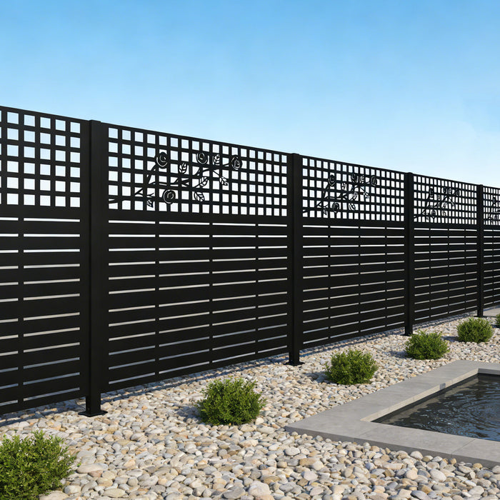 2 Panels Privacy Screen, Outdoor Privacy Panels, Trash Can Enclosure, Air Conditioner Fence - Black