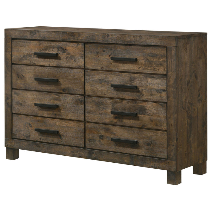 Bren - 8 Drawer Dresser With Pull Handles - Rustic