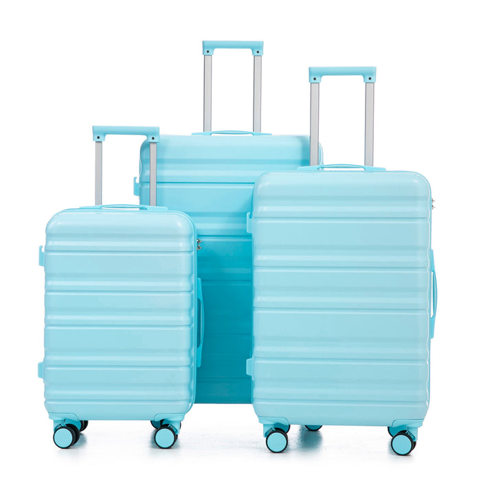 Tourist 3 Piece Luggage Set, Combination Lock, Durable Hard Shell With 360° Silent Wheels