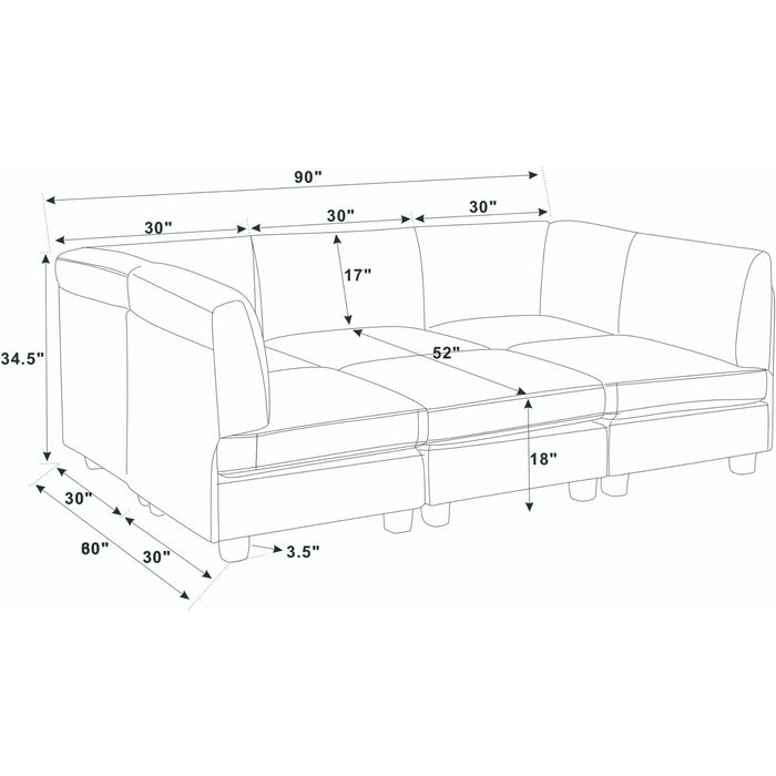 Upholstered Modular Sectional - Black