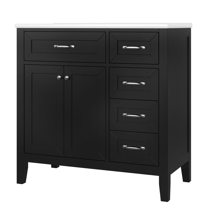Modern Bathroom Vanity With Sink, Freestanding Design With Drawers And Doors