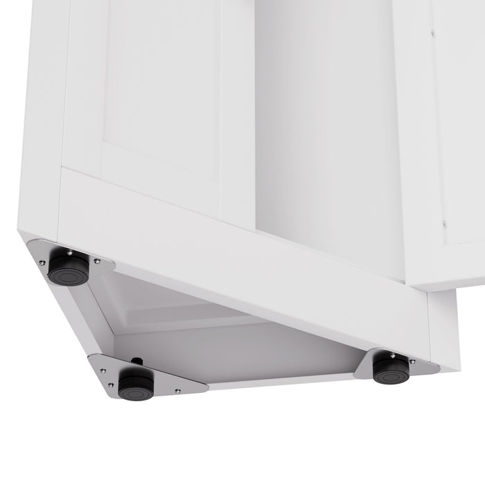 Tall Corner Storage Cabinet With 2 Doors, 5-Tier With Adjustable Shelves, Freestanding - White