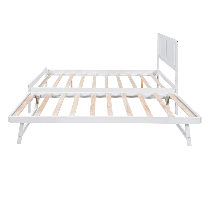 Platform Bed With Adjustable Trundle