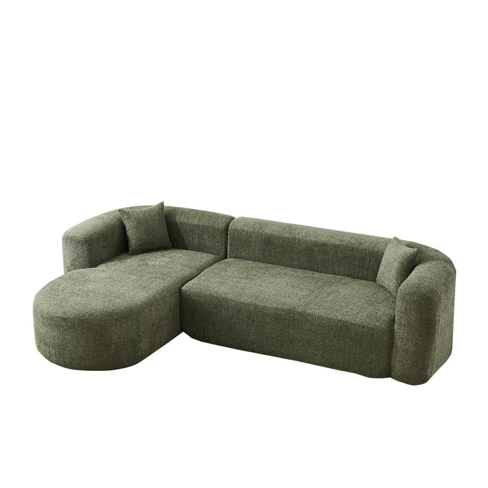 L - Shape Boneless Cloud Couch With 2 Throw Pillows For Living Room