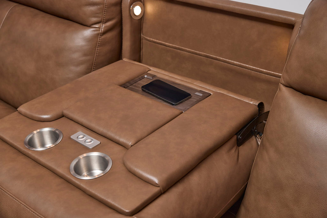 Dutch - Power Reclining Sofa With Console, Power Headrest, & Lumbar