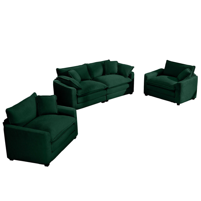 Elegant Corduroy Oversized Sectional Sofa Set With Deep Seats And Flexible Layout