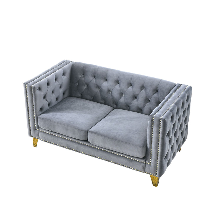 Modern Sofa With Button Tufting, Upholstered Couch For Living Room
