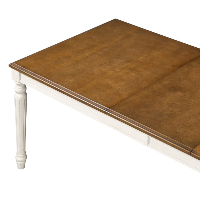 Rectangular Dining Table With Framed Top And Turned Legs - Natural