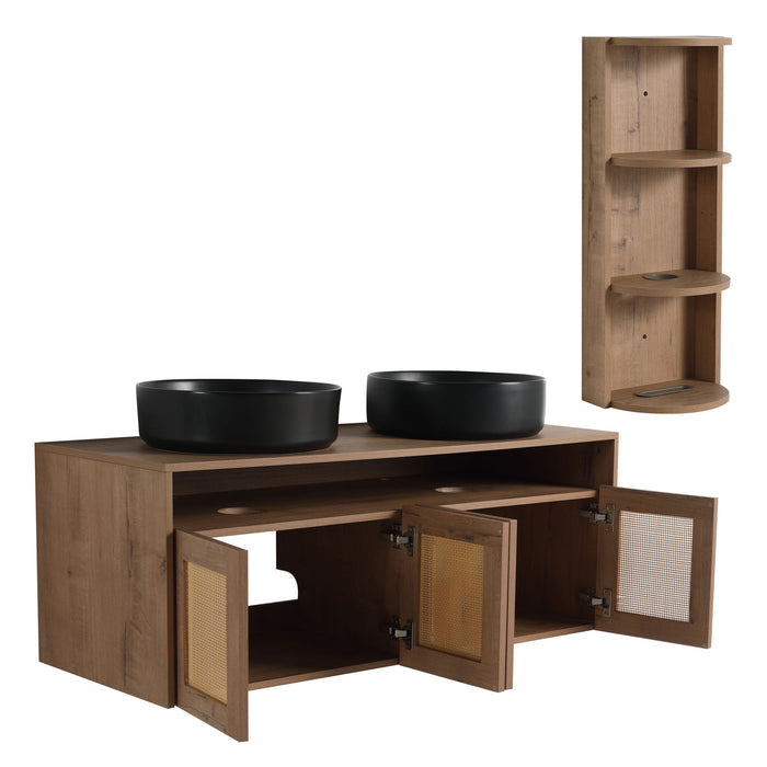 Bathroom Vanity & Art Sink And Storage Rack, Float Mounting Design