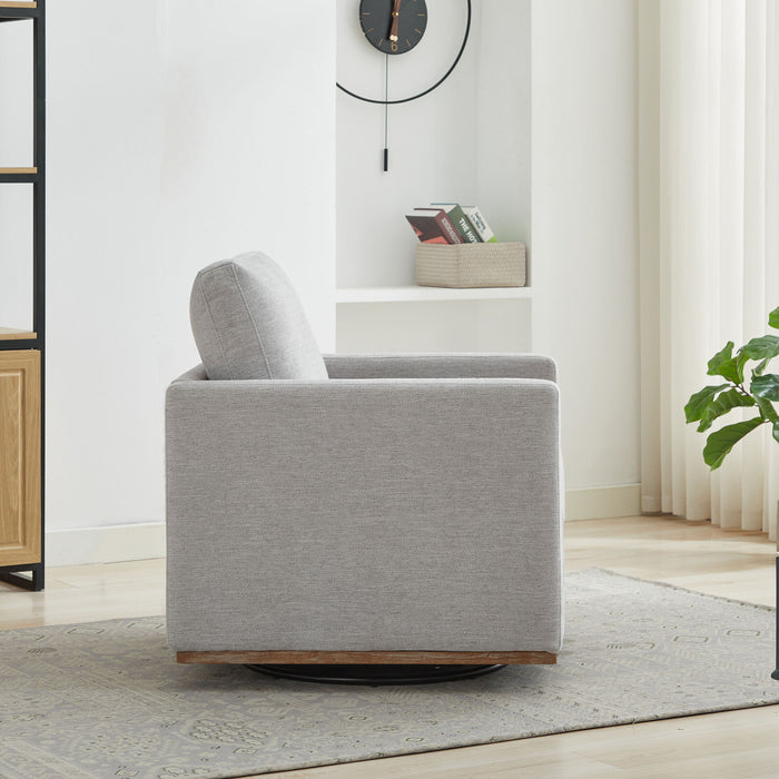 Square Upholstered Swivel Accent Chair