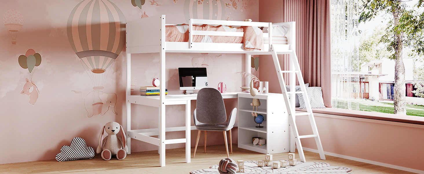 Loft Bed With Shelves With Desk