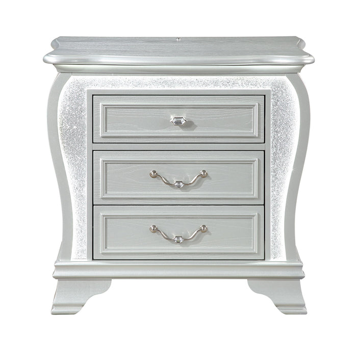 Aurelia - Nightstand With LED - Silver