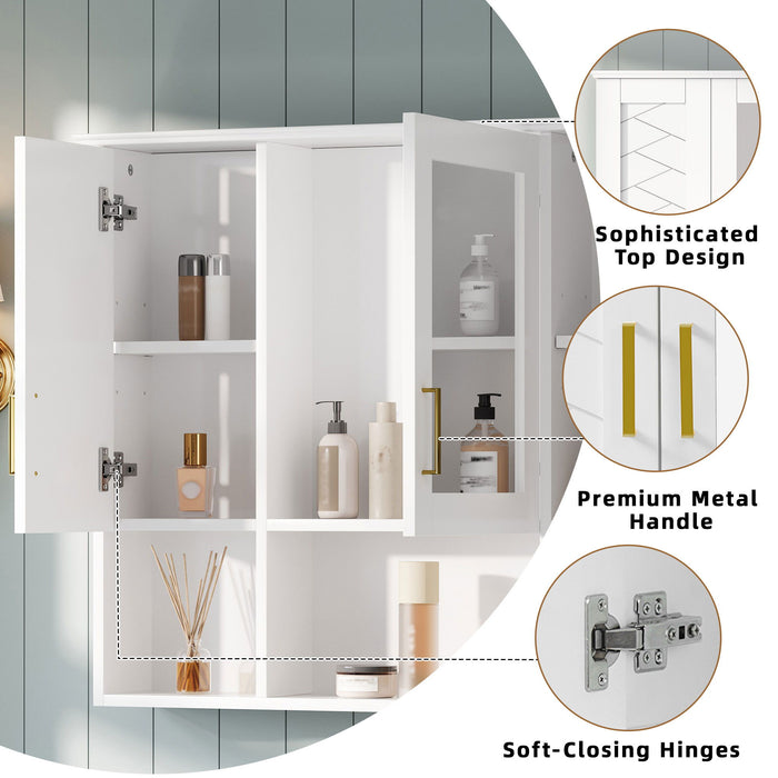 Modern Wall Mounted Medicine Cabinet With Adjustable Shelves, Soft Close Doors, High Define Mirror