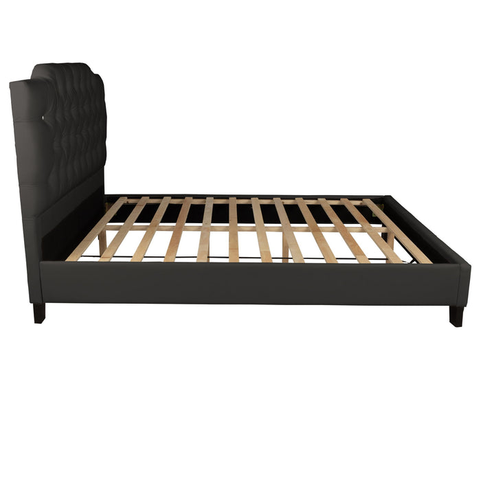 Modern Bed Frame With Tufted Upholstered Headboard