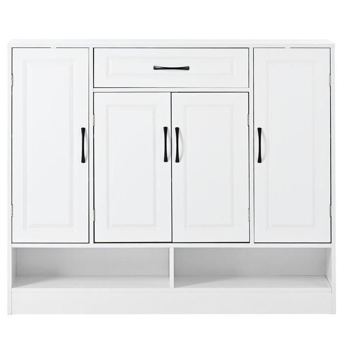 Sleek And Modern Shoe Cabinet With Adjustable Shelves, Space Saving Design