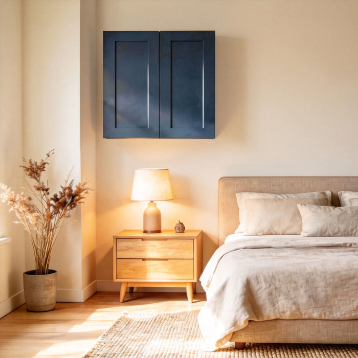 Shaker Wall Cabinet With Soft Close Hinges, Adjustable Shelves, Double Door