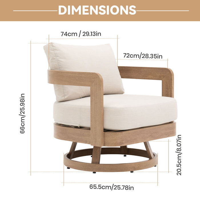 Swivel Chair For Patio - Oak