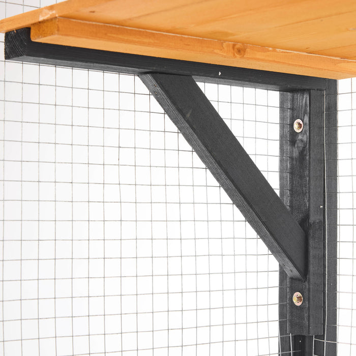 Outdoor Cat House, Diy Cat Enclosure Catio With Double Enter Doors