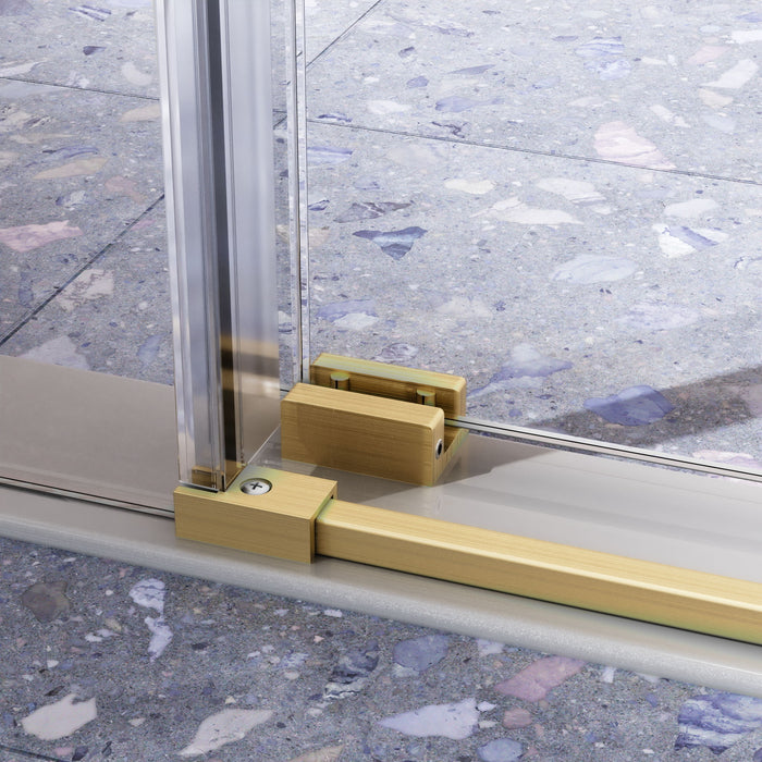 Frameless, Single Sliding Soft Close Shower Doors, 5/16" Sgcc Tempered Glass