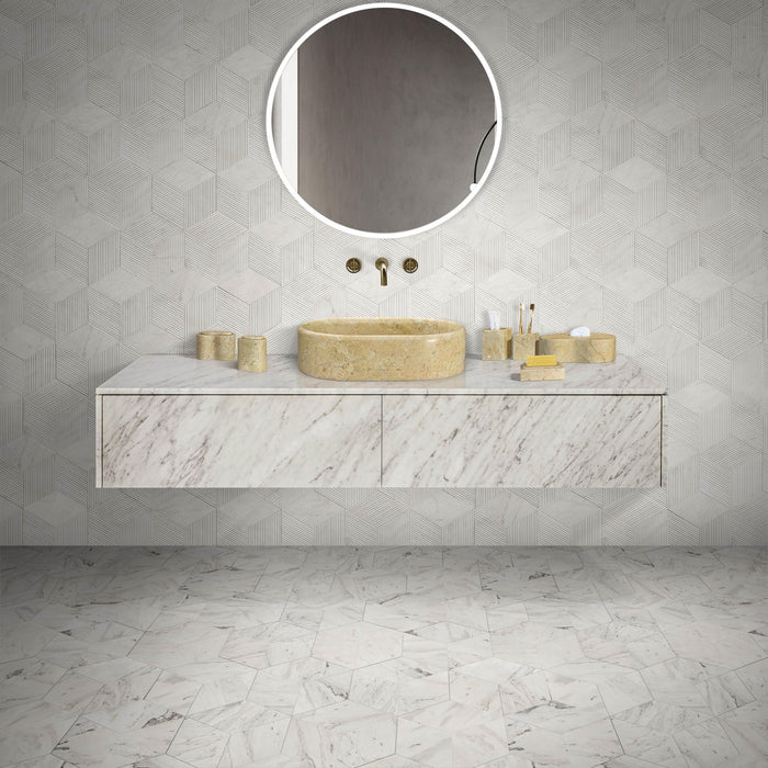 Bathroom Vessel Sink, Semi Polished Surface