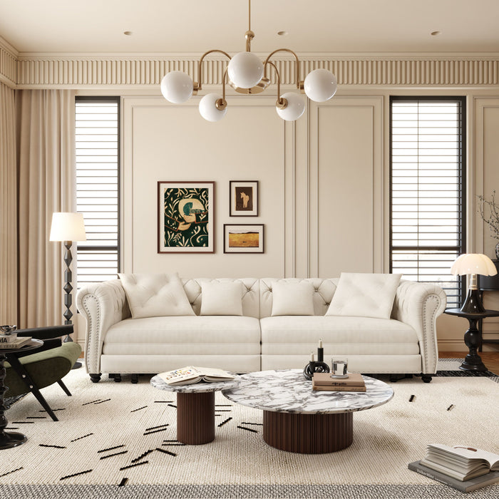 3 In 1 Convertible Sleeper Sofa Bed With Movable Ottoman