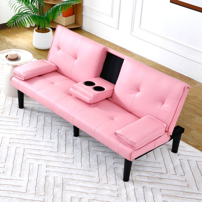 Sofa Bed With Foldable Design And Cup Holder
