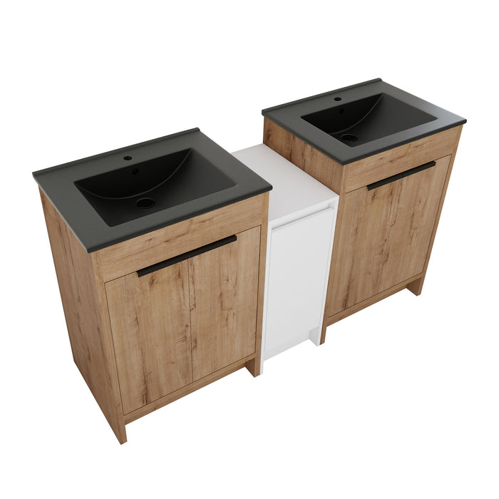 Freestanding Bathroom Vanity With Sink, Storage Cabinets, Soft Closing Doors
