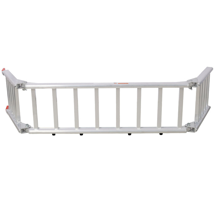 Ramp For Motorcycle / Lawn Mower / ATV, 2 In 1 Ramp And Tailgate Extender - Silver