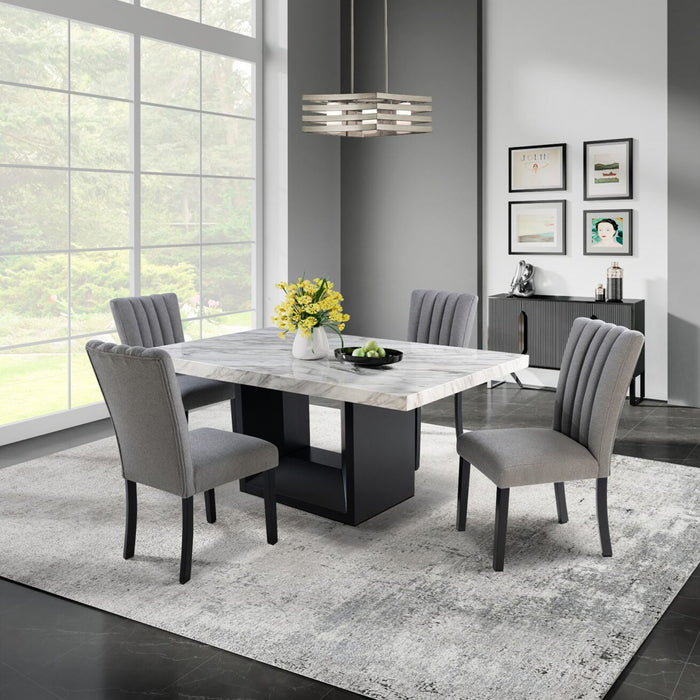 Sheena - 5 Piece Dining Table Set With Base And Chairs - Black