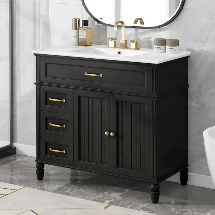Bathroom Vanity With Sink, Freestanding Cabinet & Drawers