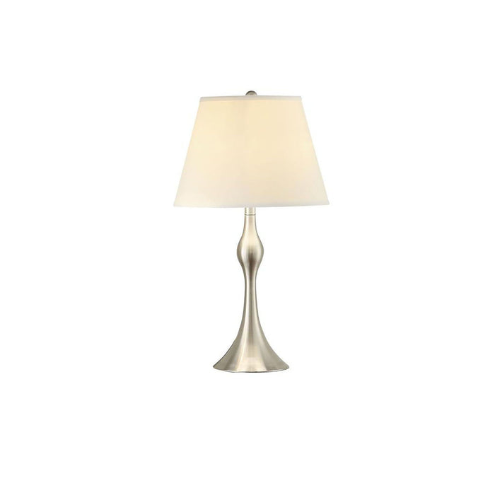 3 Piece Lamp Set, Floor Lamp And 2 Table Lamps - Silver