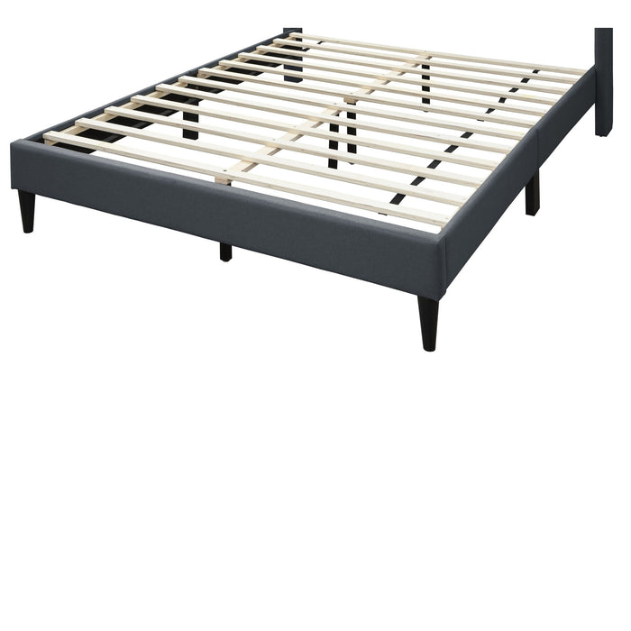 Platform Bed With Diamond Tufted Headboard
