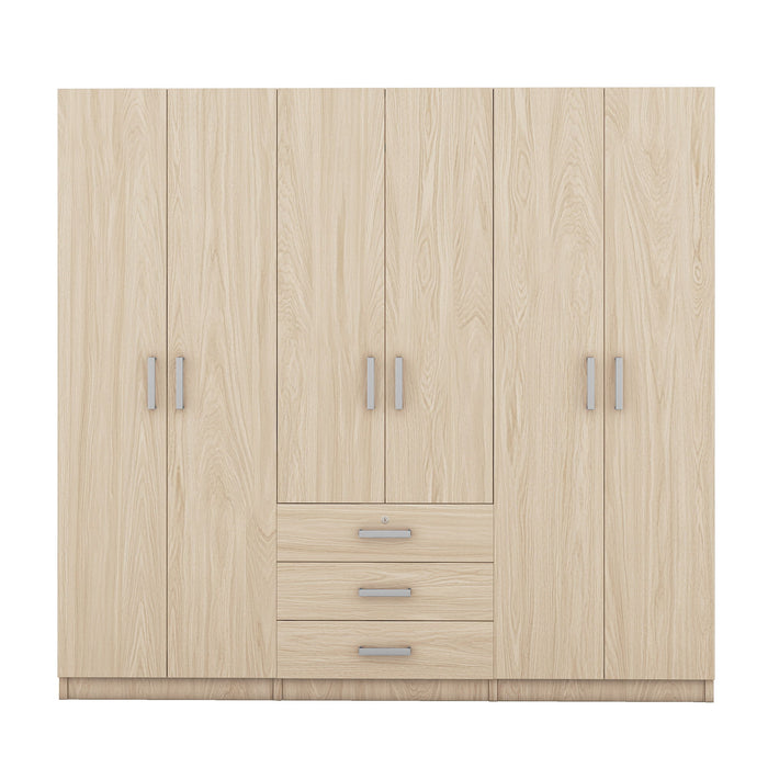 6 Doors Wardrobe Storage For Bedroom, With Big Drawers