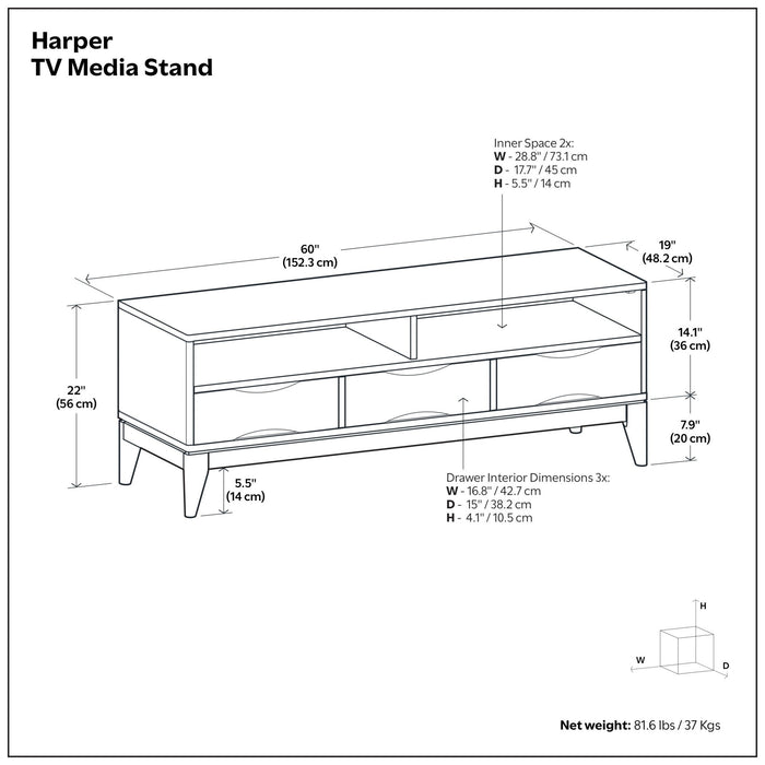 Harper - Handcrafted TV Media Stand