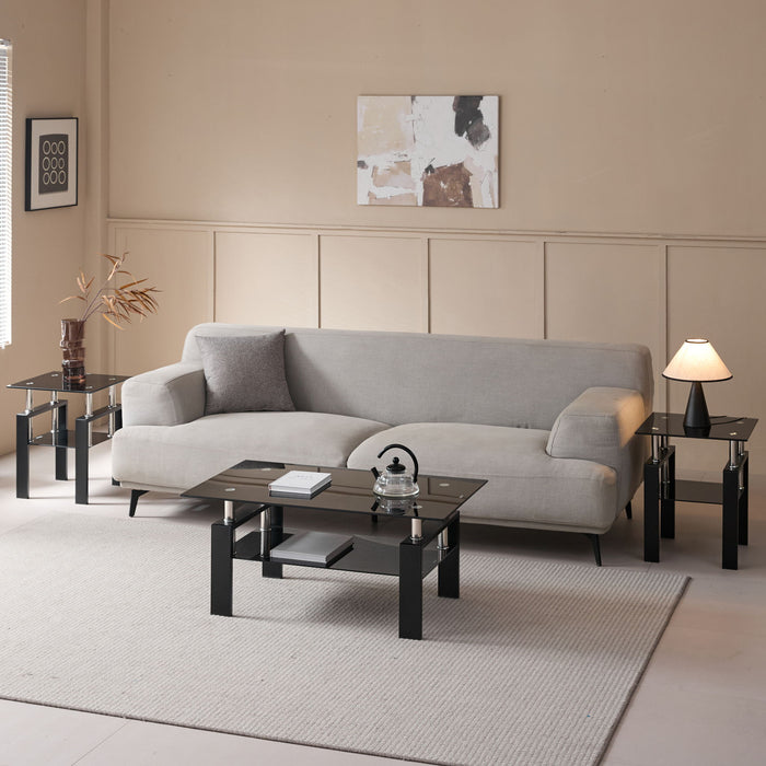 Tempered Glass Table With Storage