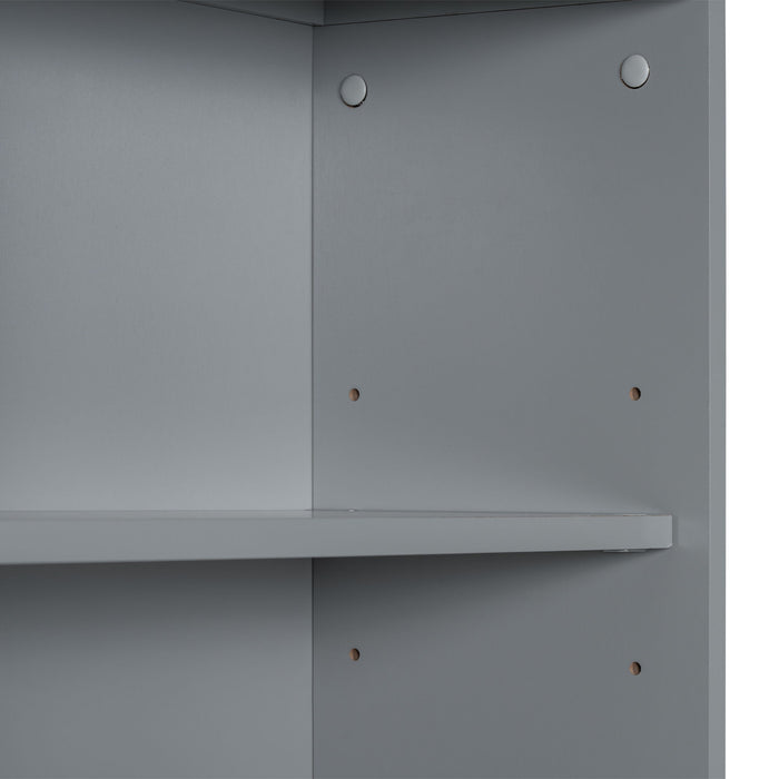 Tall Storage Cabinet With 3 Drawers And Adjustable Shelves For Bathroom