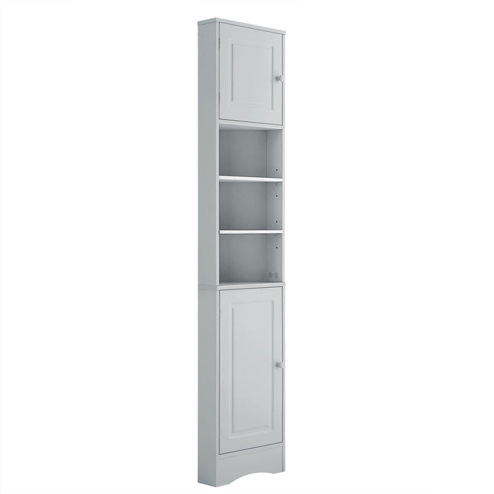 Multi Functional Corner Cabinet With Adjustable Shelves And 2 Doors