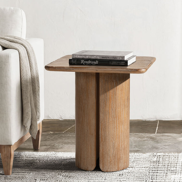 Sonoma - Square Pedestal Side Table - Antique Brown