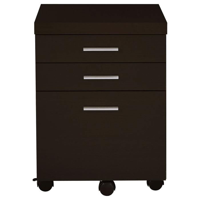 Ulloa - L Shape Desk With Mobile File Cabinet - Cappuccino