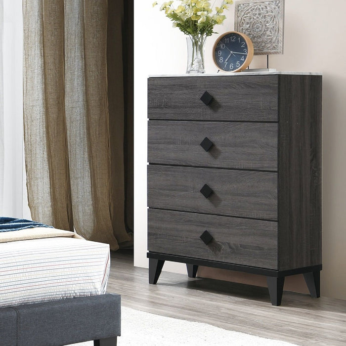Bedroom Chest Of Drawers With 4 Drawer Storage - Gray / Gray