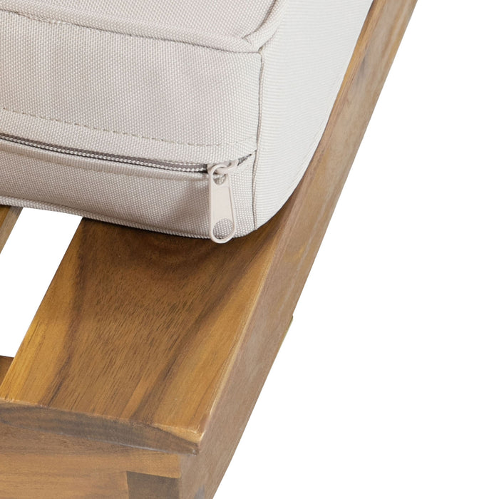 Sebastian - Hand Crafted 4 Piece Sofa Set With Water Resistant Cushions - Beige / Teak