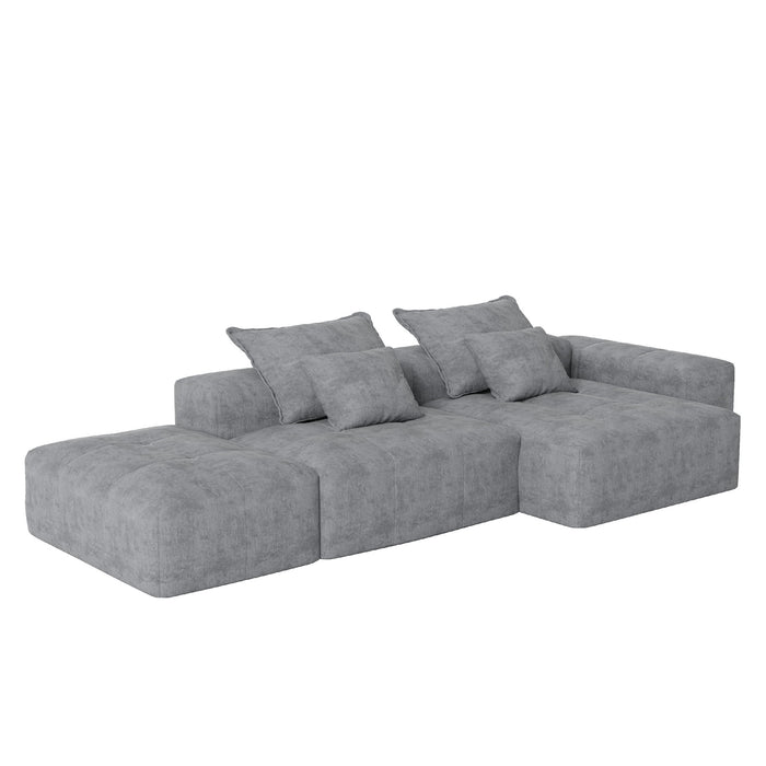 Modern Oversized, Modular Sectional Sofa With Pillows