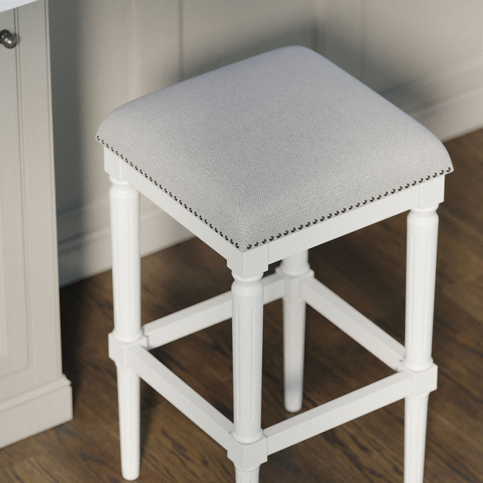 Square Stool With Upholstered Seat