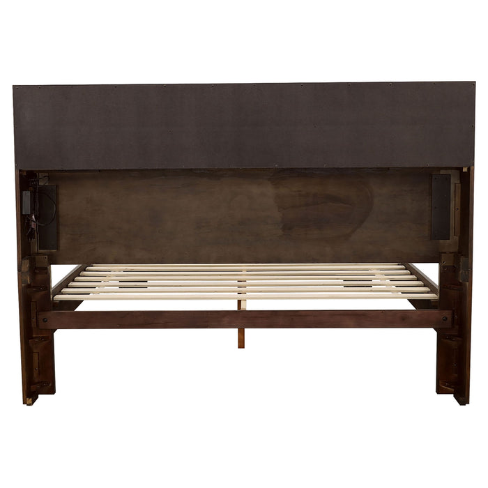 Ardino - California King Bed With Bookcase Headboard - Cappuccino