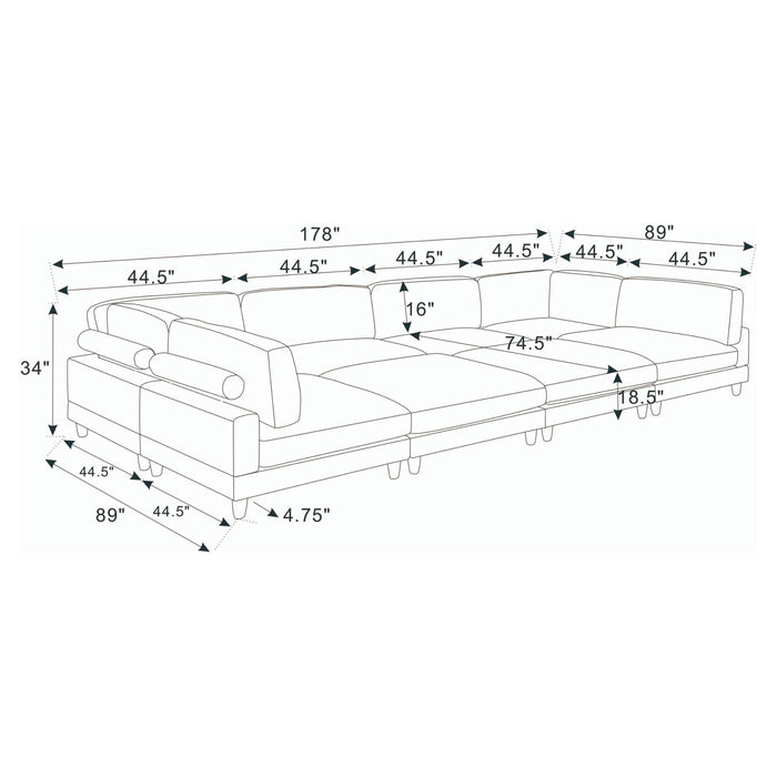 Modern Modular Sectional With Adjustable Back Support