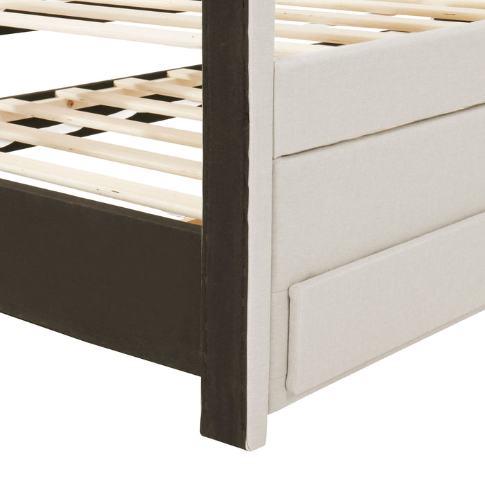 Upholstered Design Platform Bed With Trundle
