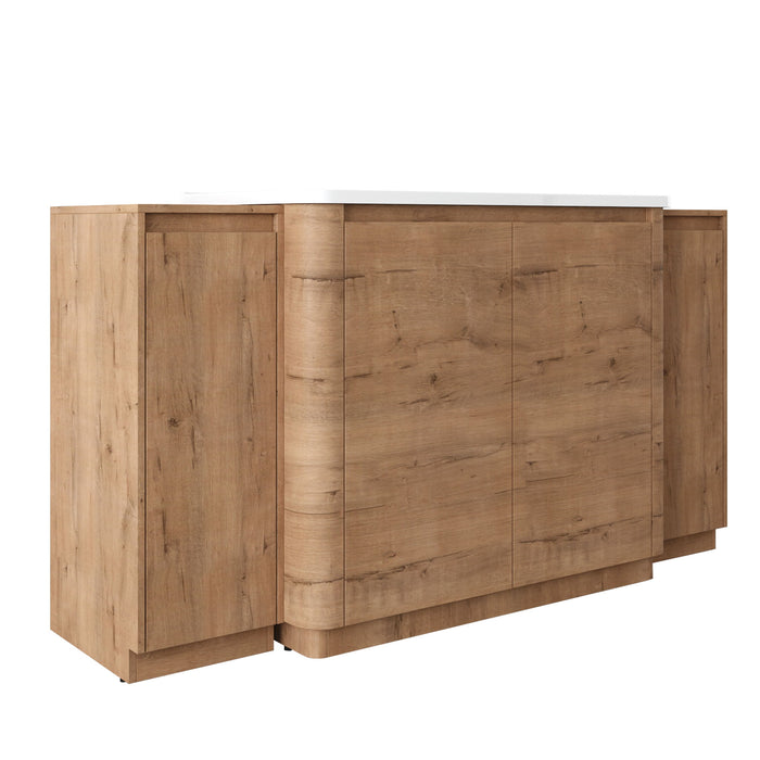 Freestanding Bathroom Vanity With Sink, 2 Small Storage Cabinets, Soft Close Doors
